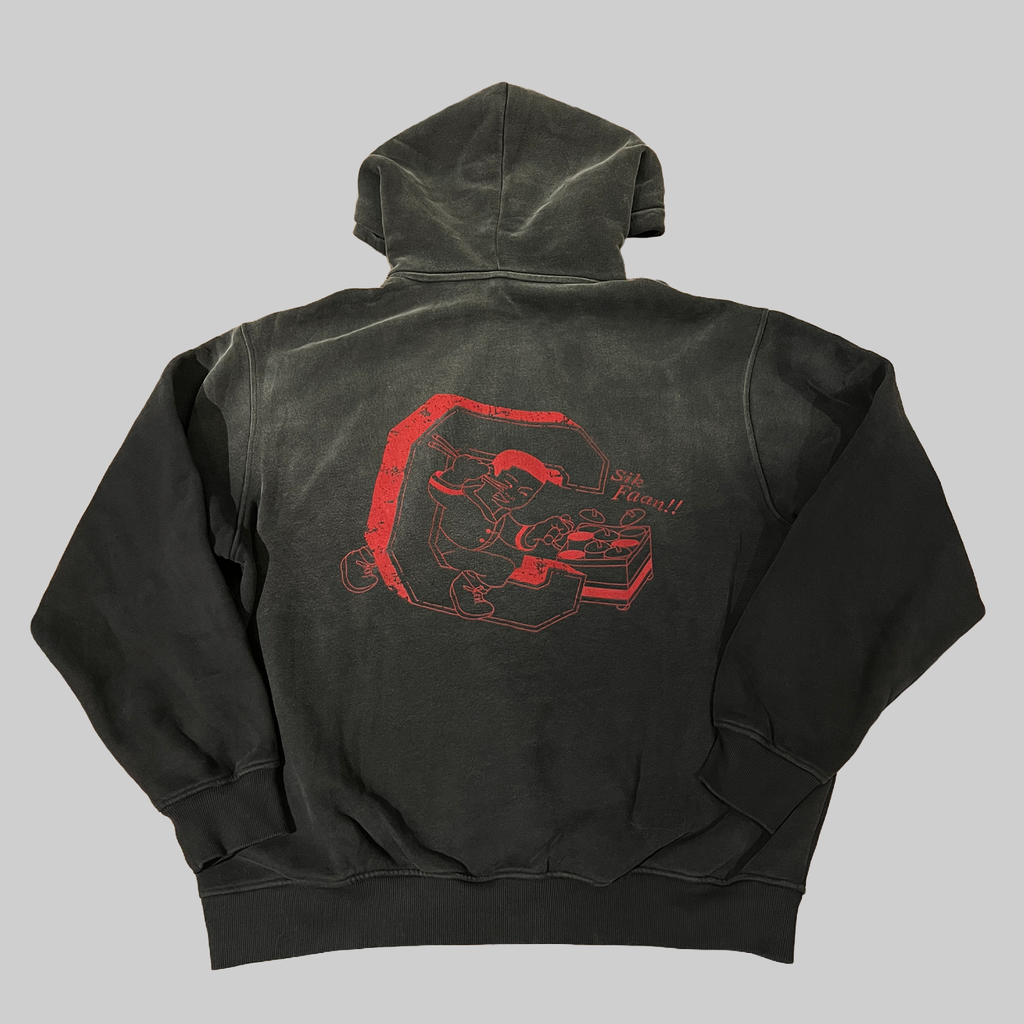 Black College Script Logo Hoodie