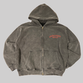 Black College Script Logo Double-Zip Hoodie
