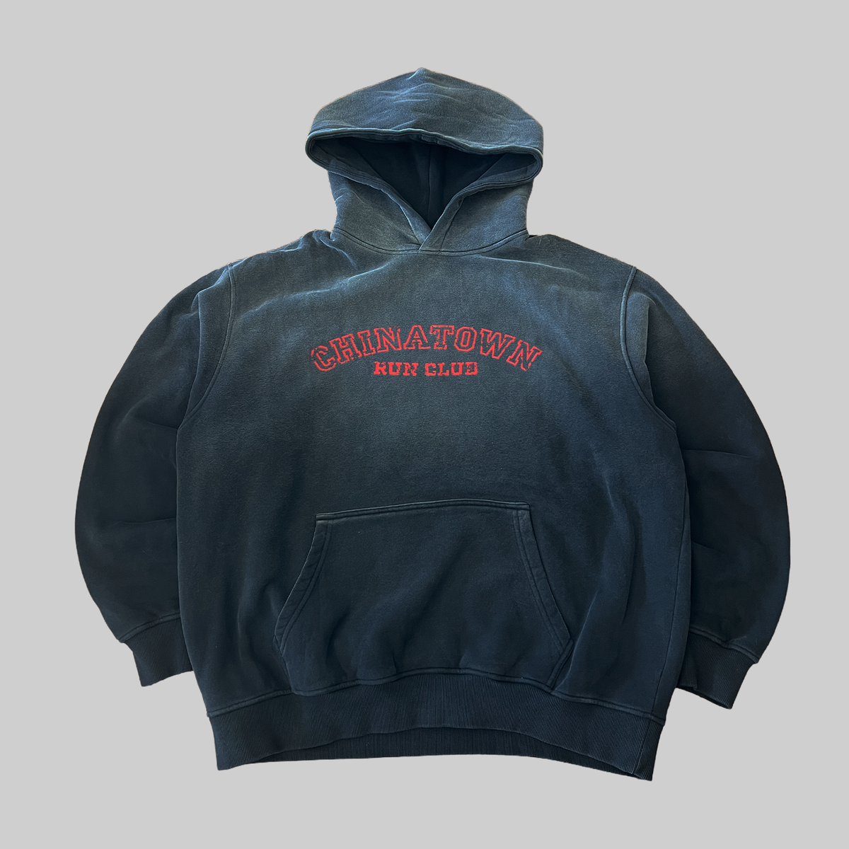 Black College Script Logo Hoodie